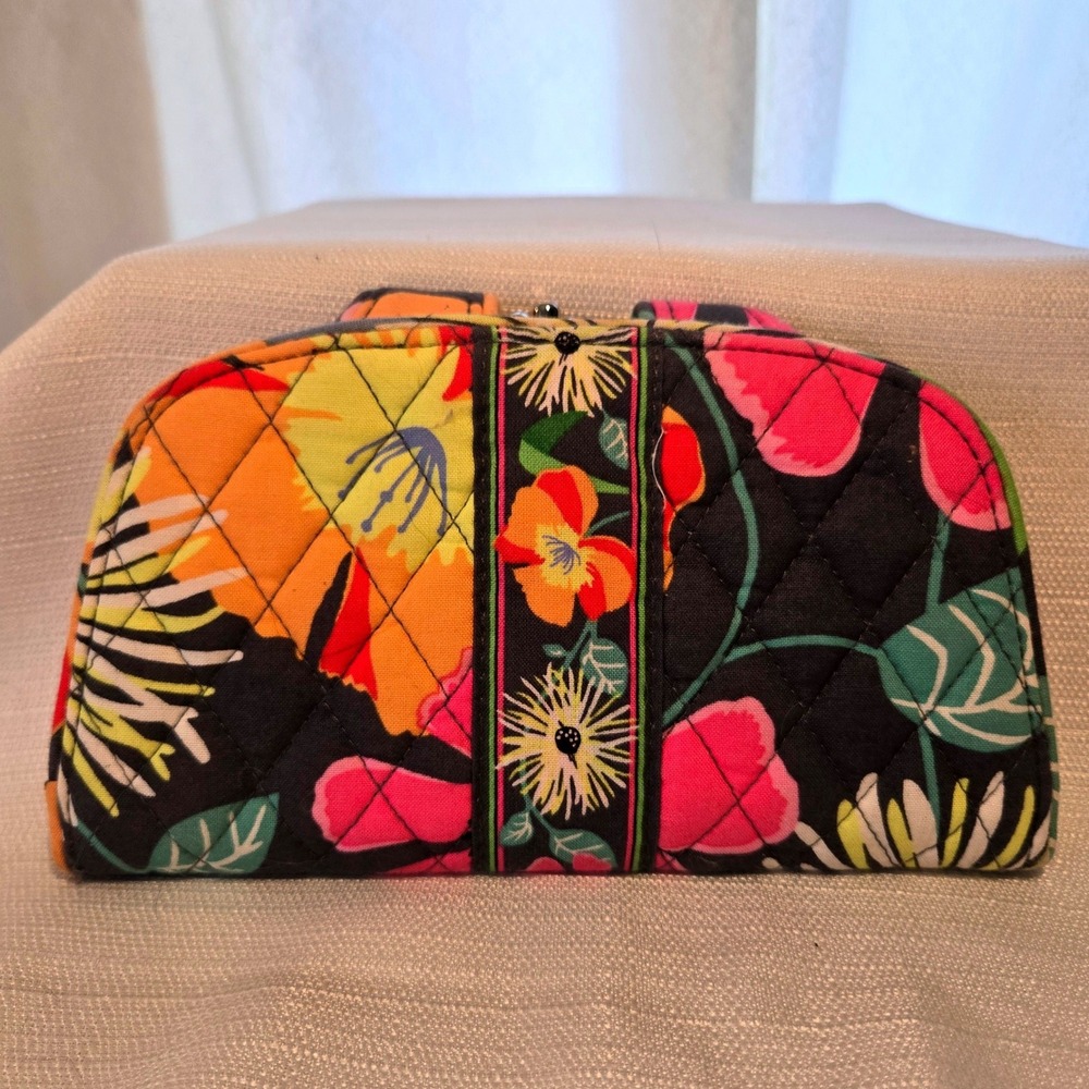 Vtg Vera Bradley Jazzy Blooms Kiss N Snap Wallet colorful quilted floral pattern - Picture 2 of 7
